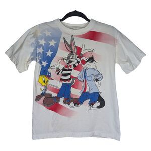 Vintage‎ 1996 Looney Tunes T Shirt Kids XL/14 Adult Small Warner Bros Bugs Bunny